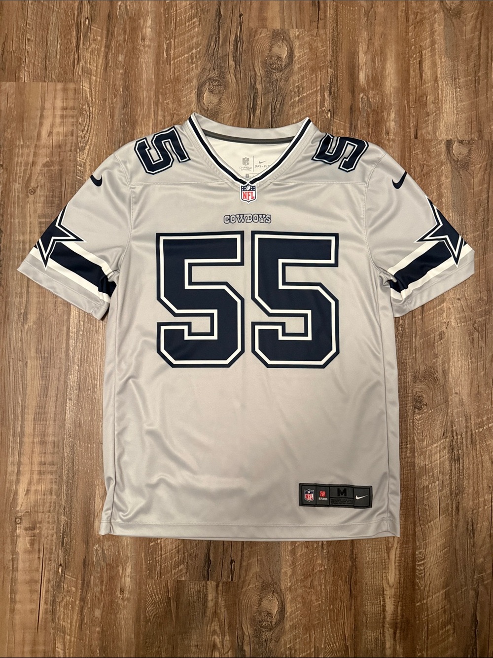 Vander Esch Dallas Cowboys #55 Jersey in Silver and Navy